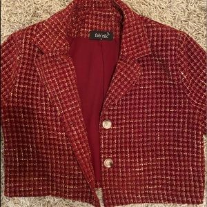 Red with gold cropped jacket